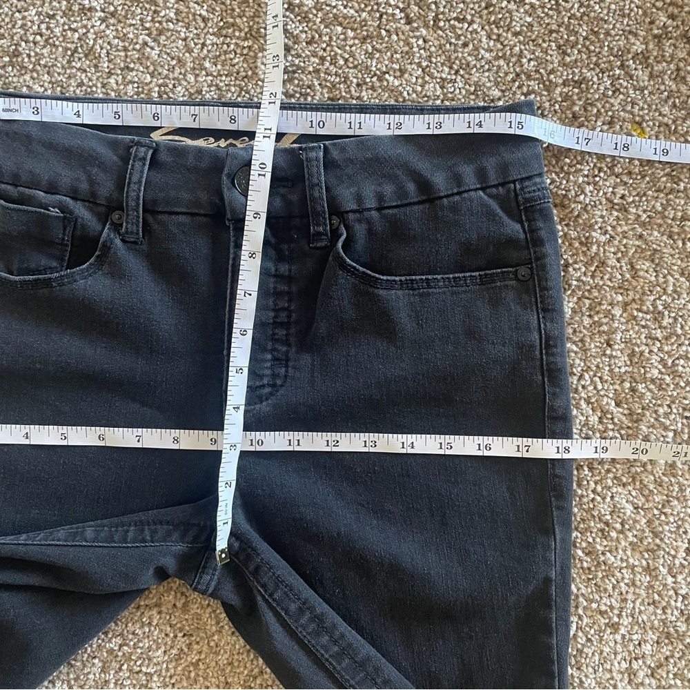 Seven7 Tummyless High Rise Skinny Jeans Women’s 8 Black Distressed Ripped - Picture 11 of 13
